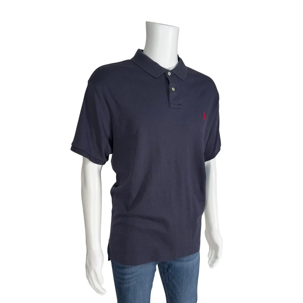 Polo Ralph Lauren Polo Shirt Mens XXL Navy Blue Custom Fit Short Sleeve